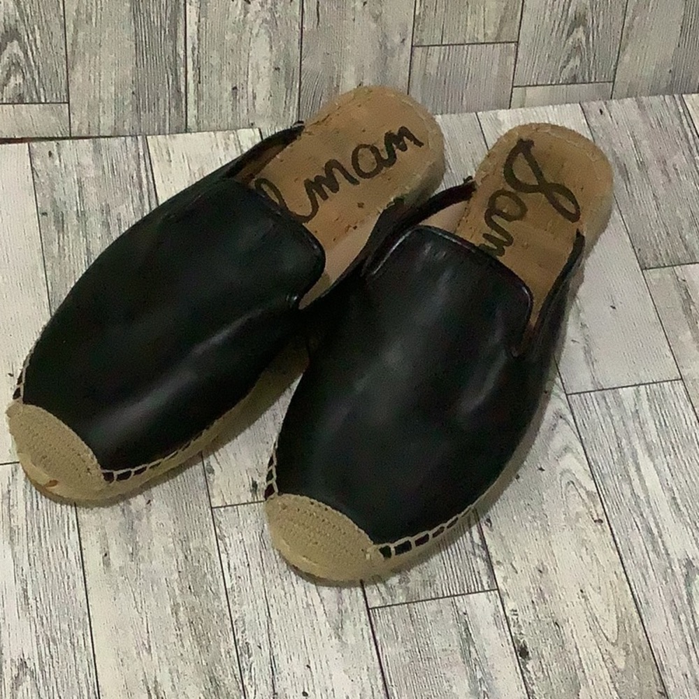Sam Edelman women’s black Kerry slip on summer beach shoes size 8